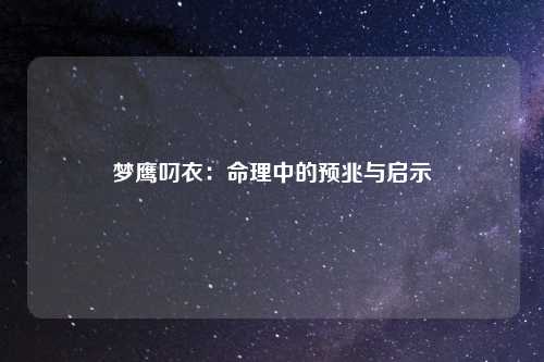 梦鹰叼衣：命理中的预兆与启示